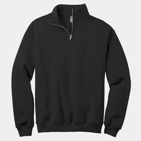Jerzees 995M NuBlend ® 1/4 Zip Cadet Collar Sweatshirt Ash front view for custom printing