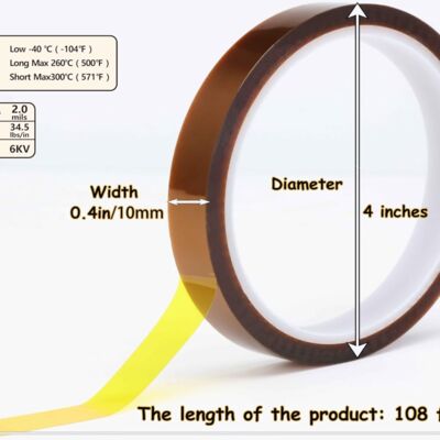 Heat Resistant Tape - 10mm - 108ft Thumbnail