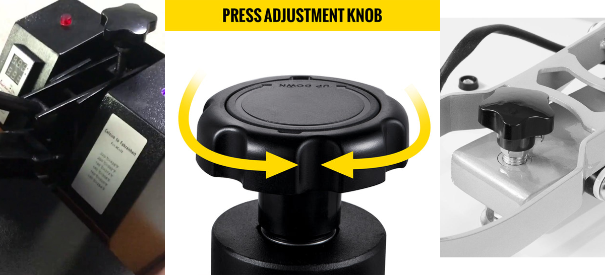 Press adjustment knob for heat press
